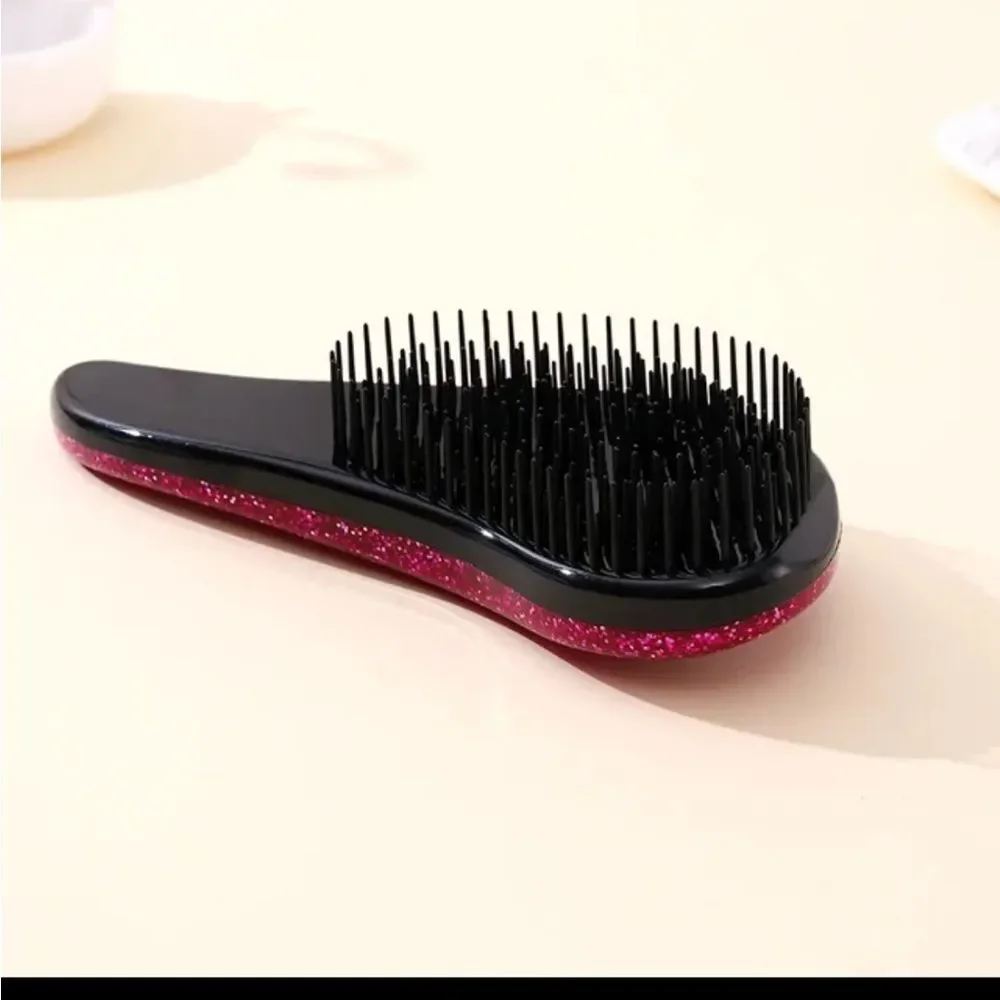 Glitter Handle Tangle Comb Shower HairBrush Detangler Salon Styling Tamer Tool